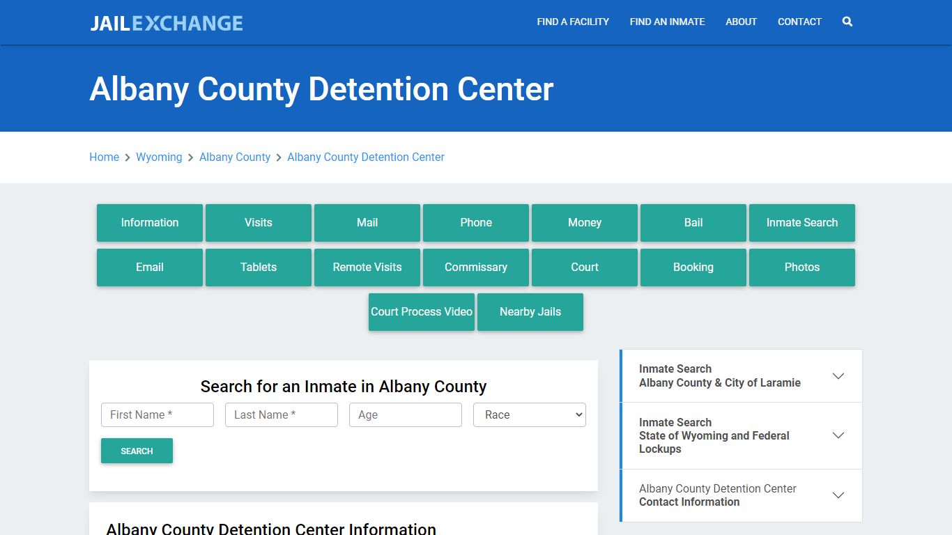 Albany County Detention Center Roster Lookup, WY, Inmate Search